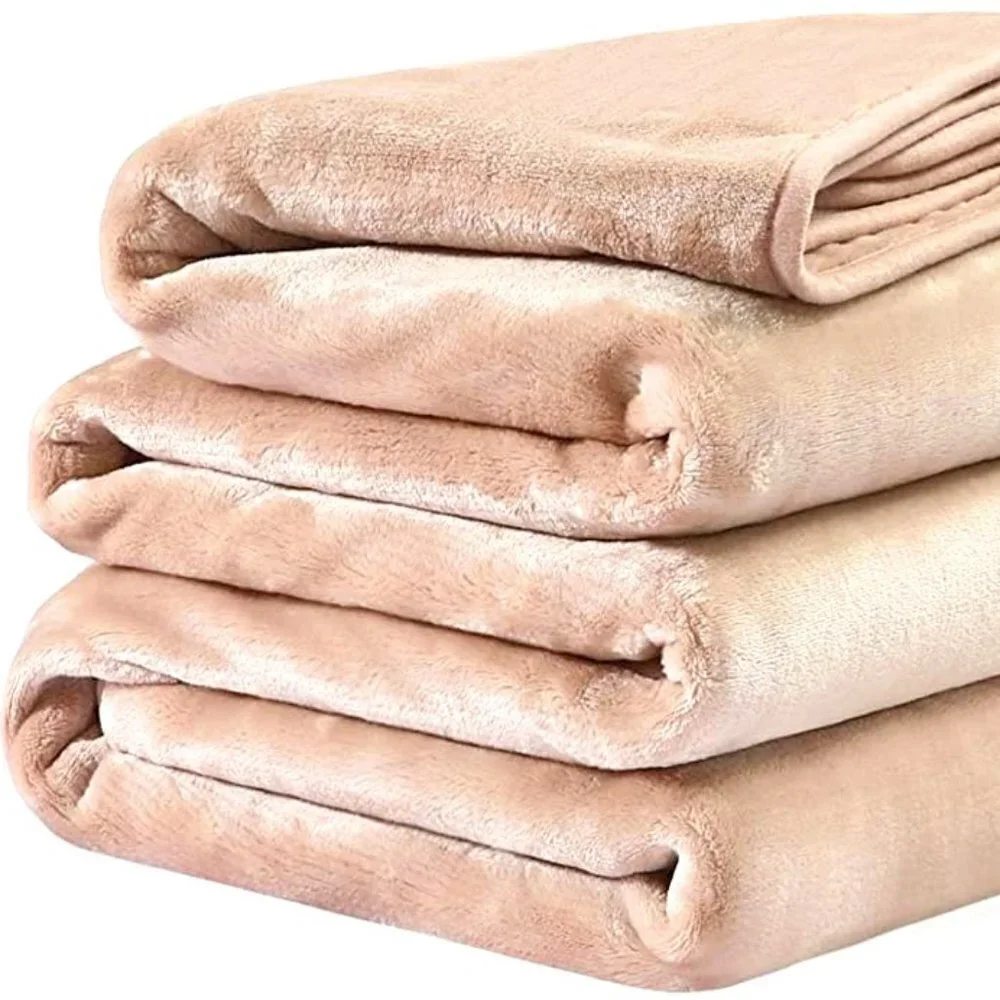 PLUSH TWIN SIZE SOFT BREATHABLE FLEECE BLANKET SIZE 66